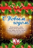 Плакат (А2), С Новым Годом (веточки), 1 шт.