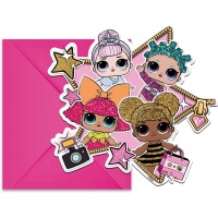 Приглашения "Куклы ЛОЛ", набор 6 шт.