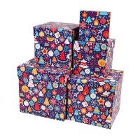 Коробка (6*6*3см), Новогодний декор, 1 шт.