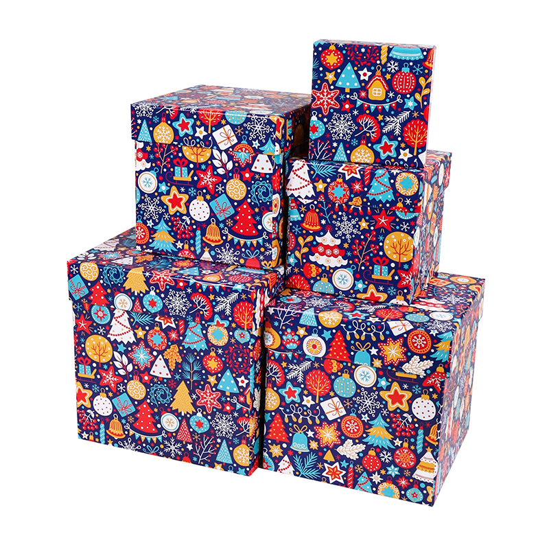 Коробка (6*6*3см), Новогодний декор, 1 шт.