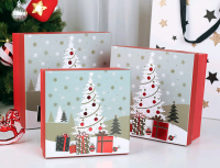 Коробка (18*18*8,5см), Ёлка, Красная, 1 шт.