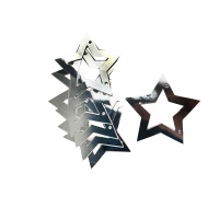 Гирлянда (220см), "Звезды с вырубкой", Серебро, 1 шт. 