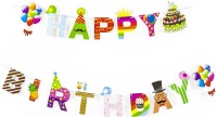 Гирлянда-буквы, Happy Birthday, Яркий праздник, 190 см, 1 шт.