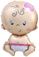 1 Шар (16''/41 см) Мини-фигура, Малышка девочка, Розовый, 1 шт.