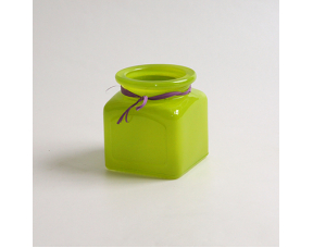 Ваза (Н10см), Квадрато, Салатовая с лентой, 1 шт.