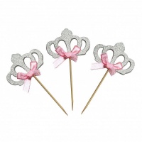 Шпажки для канапе "Корона", Серебро, 3 шт. 