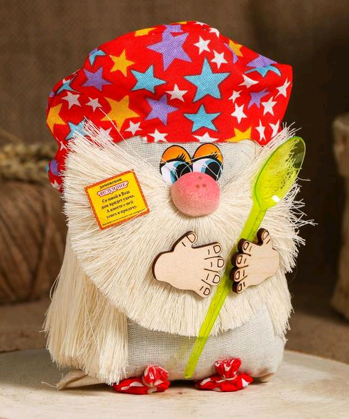 Оберег (16см), «Домовой», с ложкой, Микс, 1 шт.