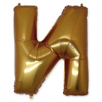 Шар (40"/102см) Буква, "И", золото, 1шт.