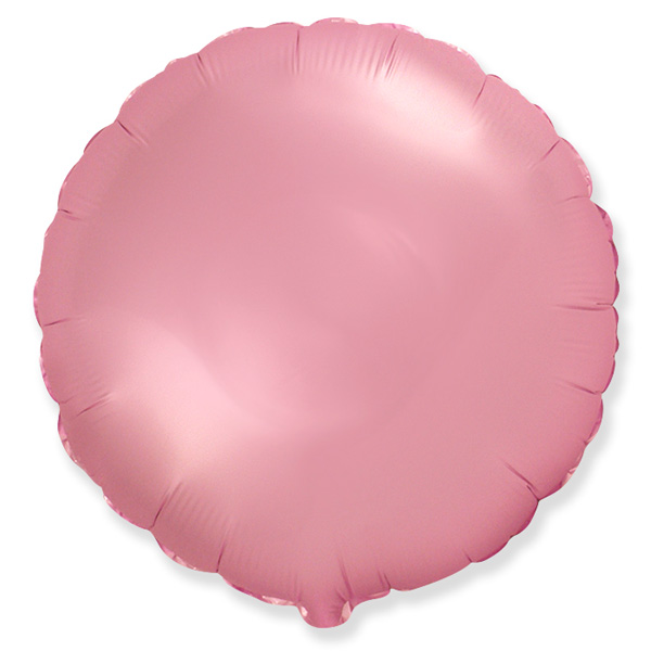 Шар (18''/46 см) Круг, Сатин розовый, 1 шт. (уценка, смотреть описание)