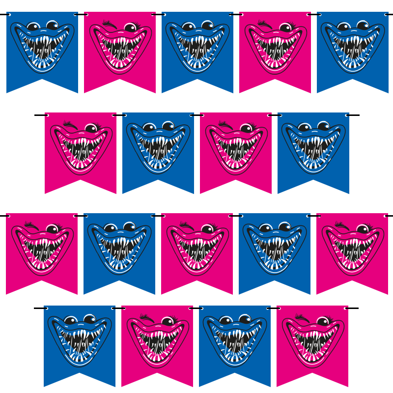 Гирлянда-флажки (300см), Зубастики, 1 шт.