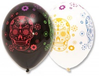 Шар (14"/35см) День мертвых, пастель, 5цв, 5ст., 25 шт.