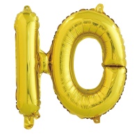 Шар с клапаном (16''/41см) Буква, Ю, Золото, 1 шт.