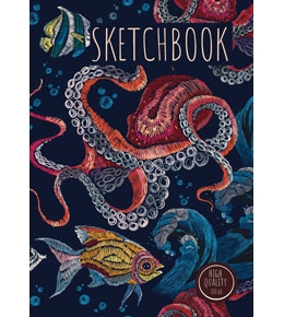 Скетчбук (А5), "Осьминог" (7БЦ, цв блок, 80 л), 1 шт.