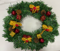 Новогодний венок (30см), "С Новым Годом!", 1 шт.