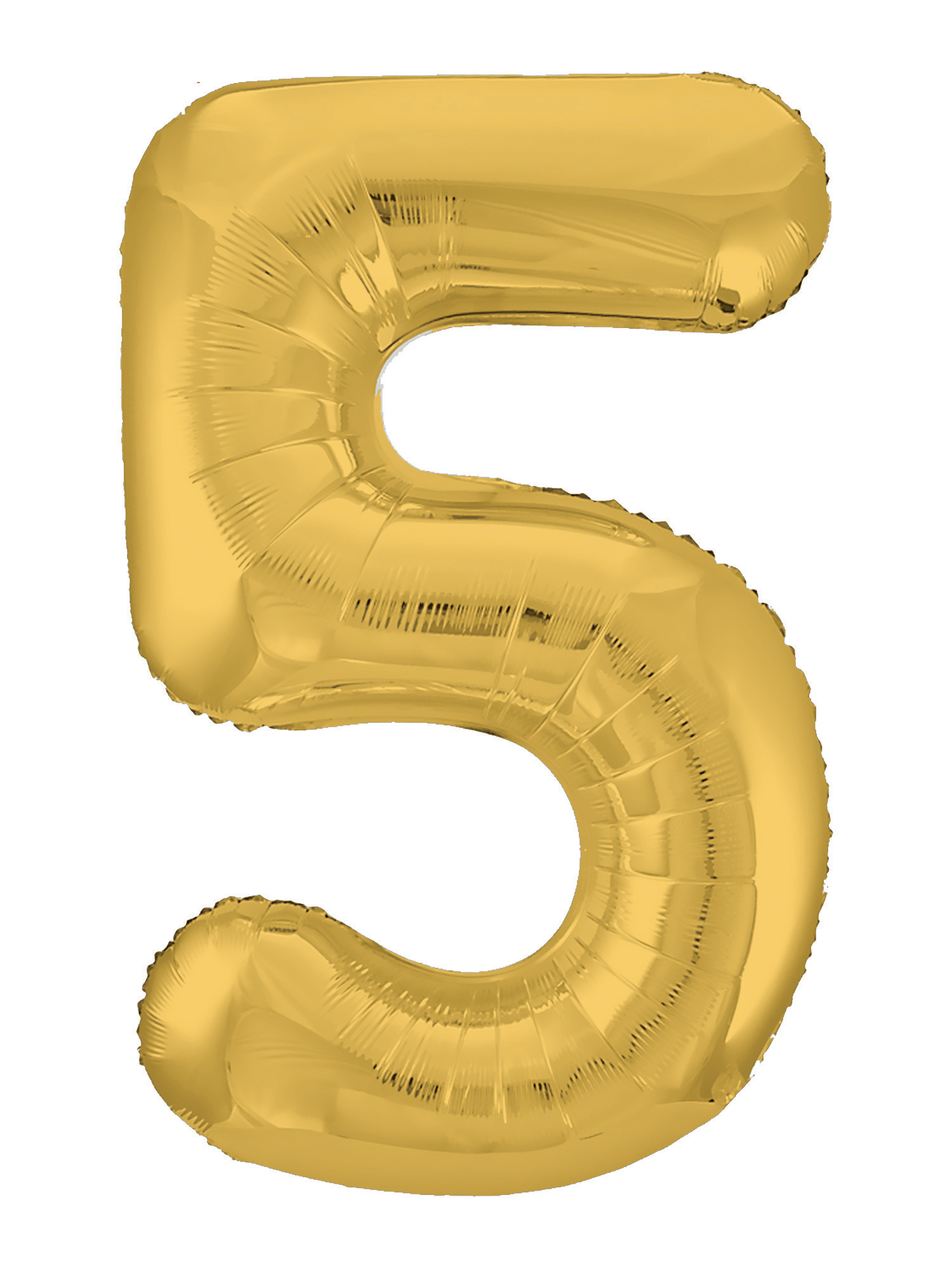 Шар (40"/102см) Цифра "5" Золото Slim в упаковке, 1 шт.