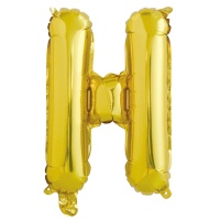 Шар с клапаном (16''/41см) Буква, Н, Золото, 1 шт.