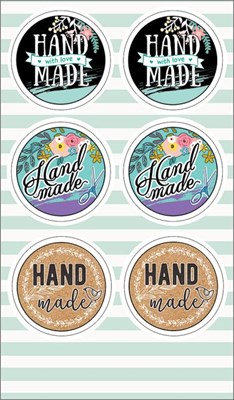 Наклейки (9,1*15,5 см) "Hand made", 1 шт.