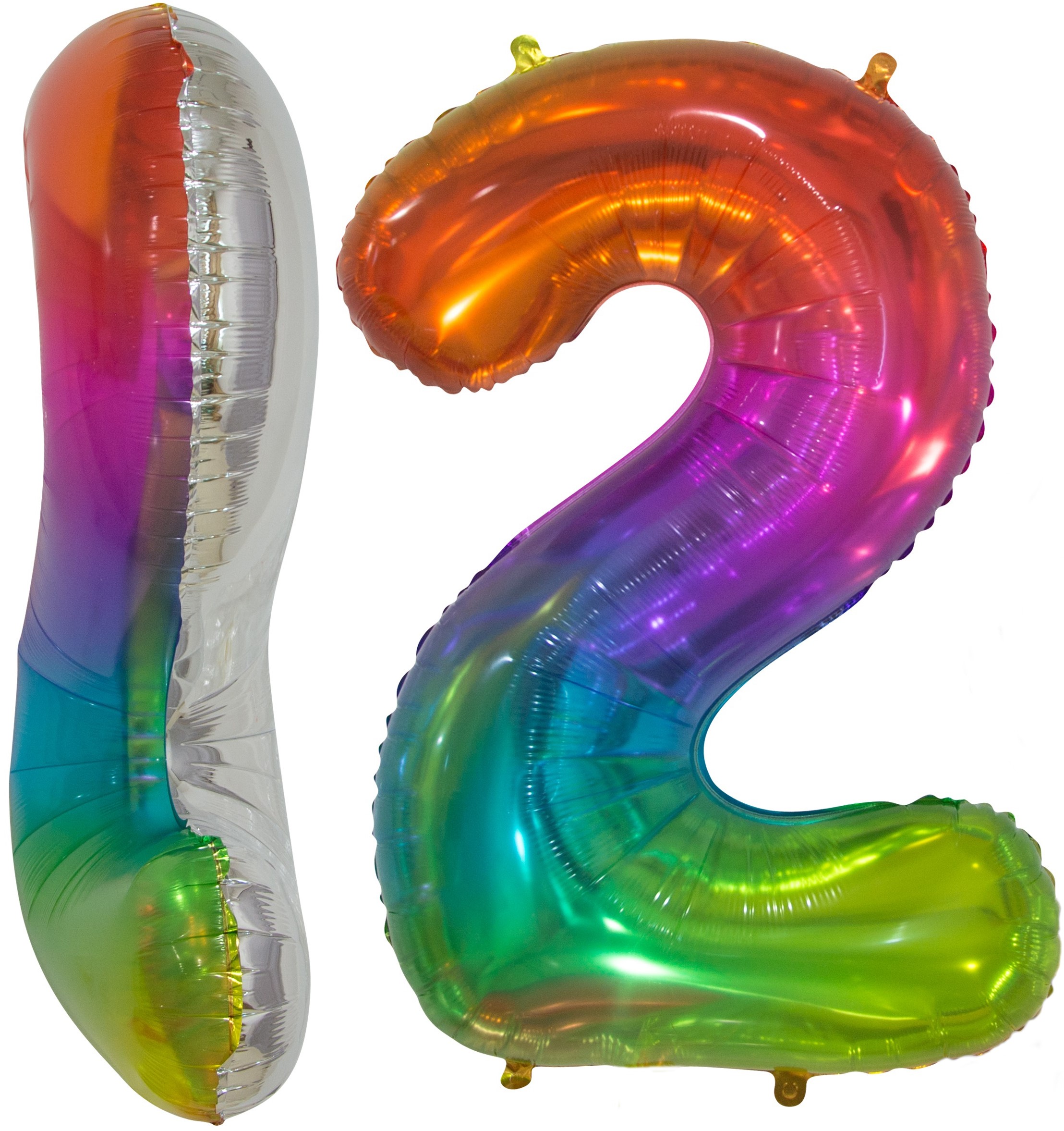 Шар (16''/40см) Мини-цифра, 2, Мармеладный леденец, Градиент, 1 шт.