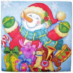 Салфетки (33см*33см), Снеговик, 20 шт.