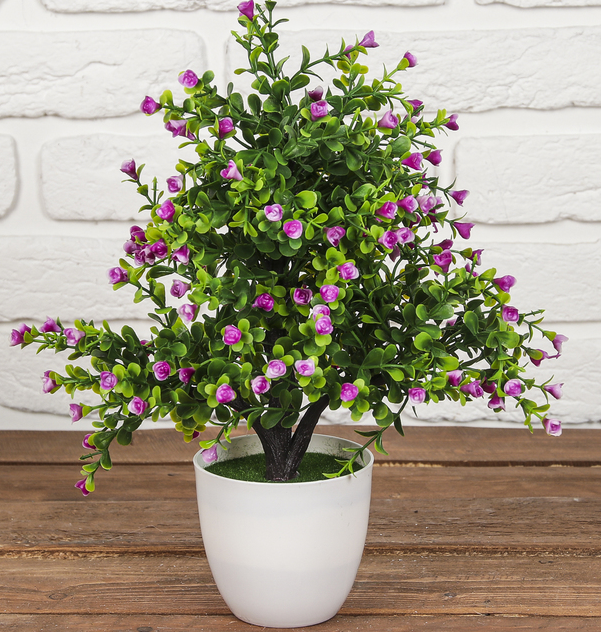 Бонсай в горшке (9*25см), Мелкие цветочки, Микс, 1 шт.