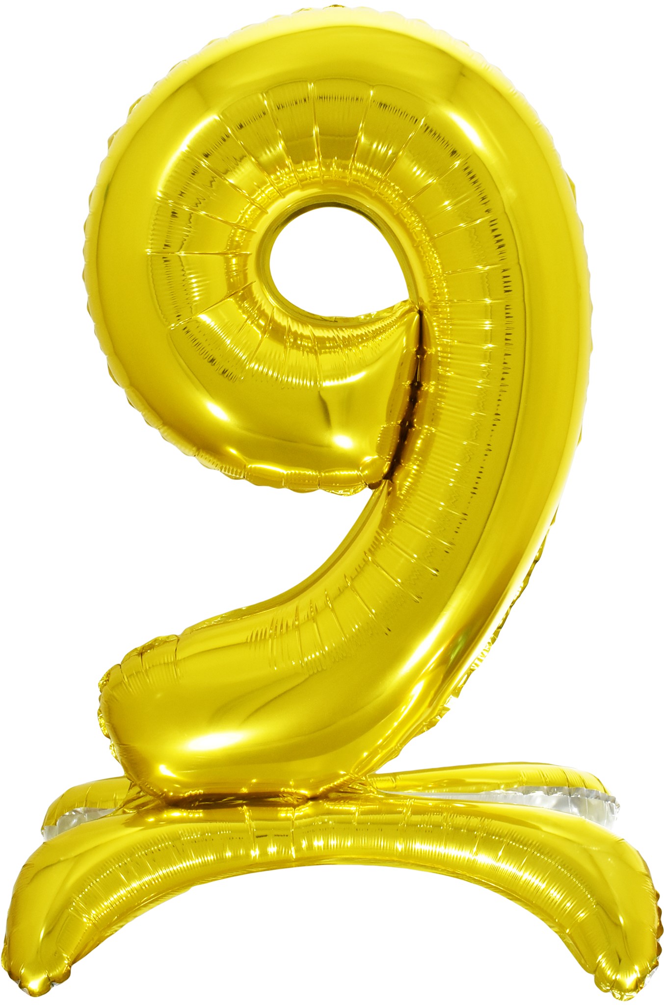 Шар (32''/81 см) Цифра, 9 на подставке, Золото, в упак., 1 шт. 