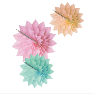 Декоративное украшение Цветы, Микс, Макаронс, 3 шт.