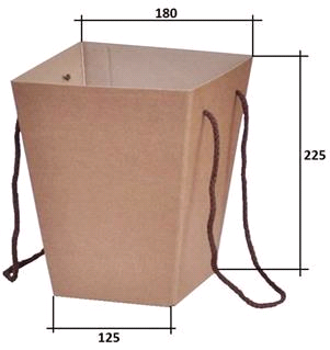 Коробка для цветов (12,5х18х22,5 см), крафт, 1 шт.