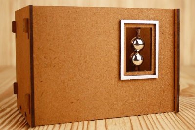 Подарочная упаковка (14,5*8,5*9,5см), Гармония, МДФ 3мм, окрашен. Мокко-серебро, 1 шт.