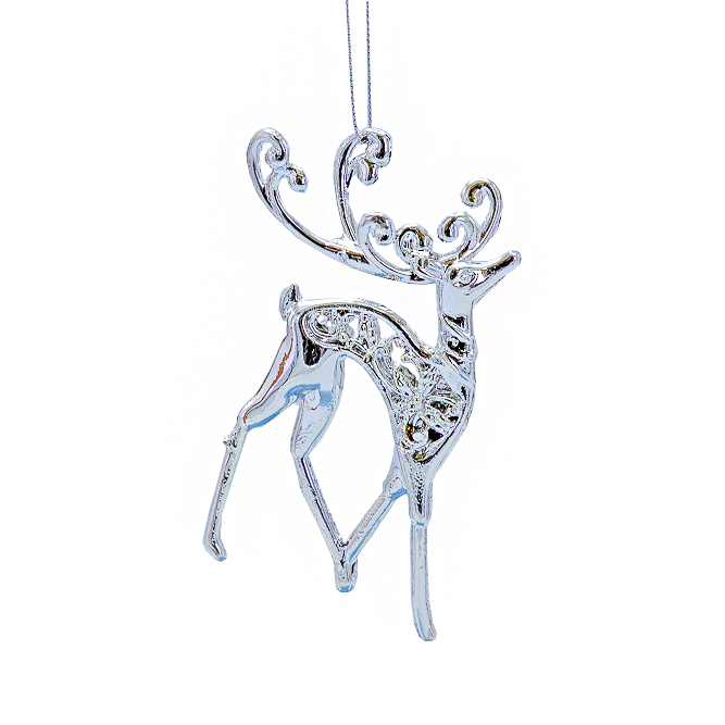 Елочное украшение (12,5см), Олень, Серебро, 1 шт.