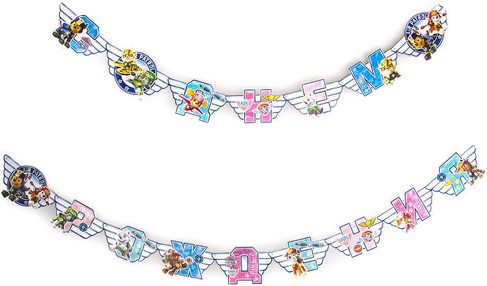 Гирлянда (320 см), Щенячий Патруль, С Днем Рождения!, 1 шт.