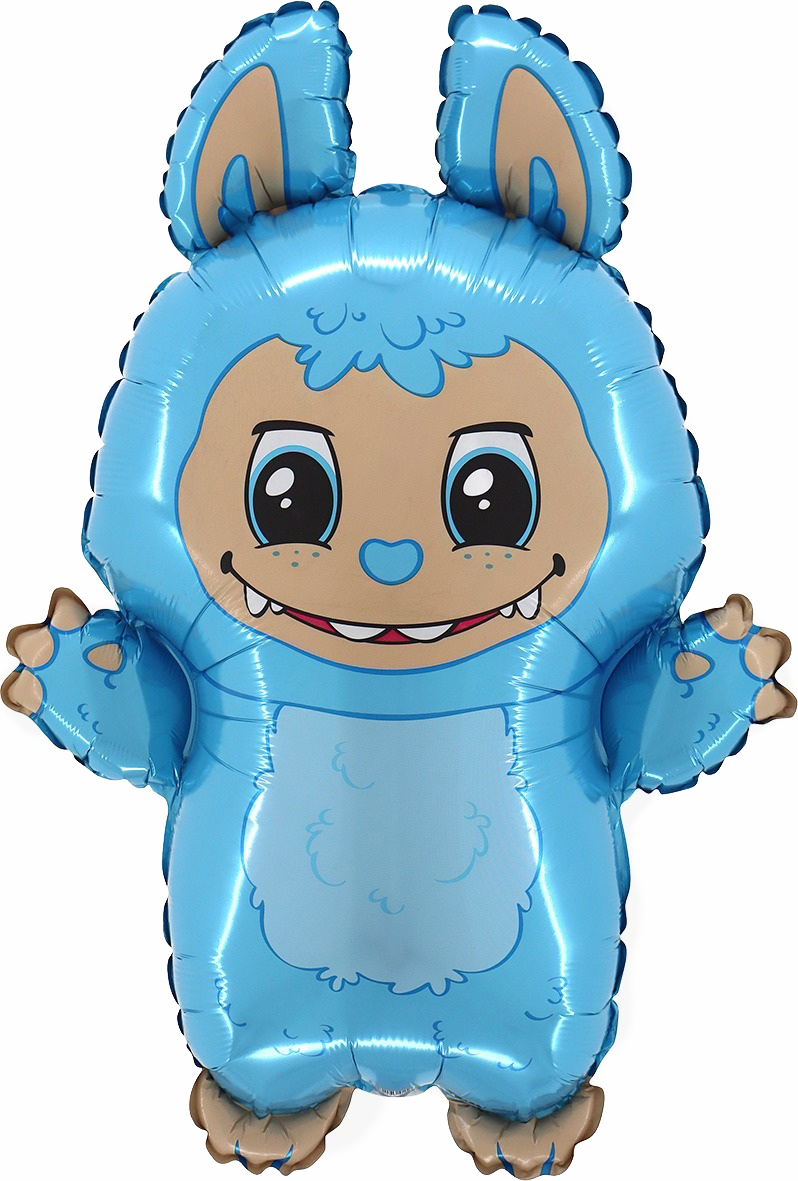 Шар (26''/66см) Фигура, Плюшевый эльф, Голубой, 1 шт.