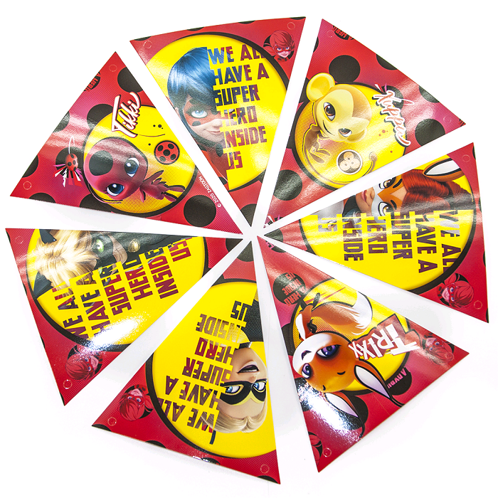 Гирлянда Флажки (200 см), Леди Баг и Супер-кот, 1 шт.