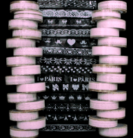 Скотч декоративный (15мм*10м), Розовый, Микс, 10 шт.