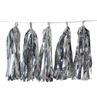 Гирлянда фольгированная, Тассел, Серебро, 10 шт.