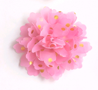 Цветочек шифоновый в горошек (9 см), розовый №13, 1 шт.