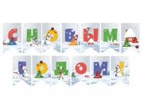 Гирлянда-вымпел (250см), С НГ Снеговики, 1шт.