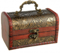 Шкатулка дерево сундучок с ручкой "Цветение" (8,4х14,5х8,7см), 1 шт. 