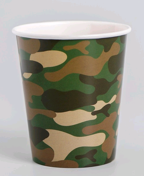 Стаканы бумажные (250мл), "Хаки", 10 шт.