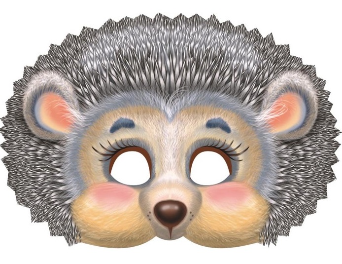 Маскарадная маска Ежик, 200х300 мм, 1шт.