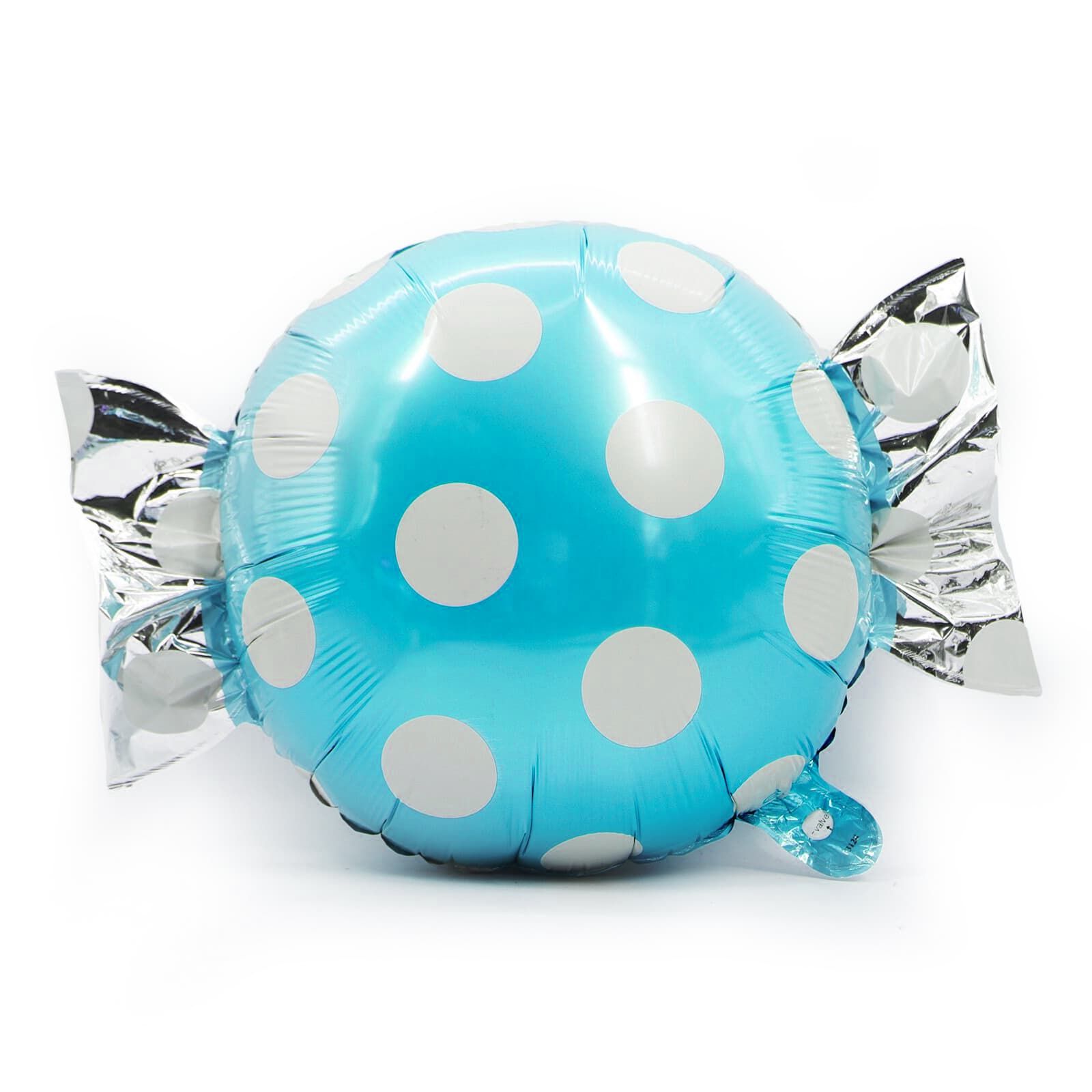 Шар (24''/61см) Фигура, Конфета, Белые точки, Синий, 1 шт. Шар (24''/61см) Фигура, Конфета, Белые точки, Синий, 1 шт.
