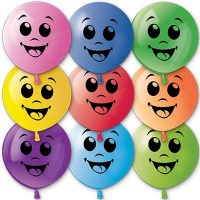 Шар (18"/45см) Улыбка, пастель, ассорти, 2ст., 25 шт.