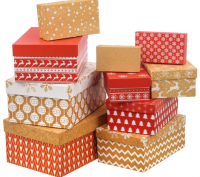 Коробка прямоугольная (12×7×4 см), Зимний, 1 шт. 