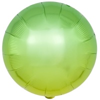 Шар (18''/46 см) Круг, Зеленый, Градиент, 1 шт.