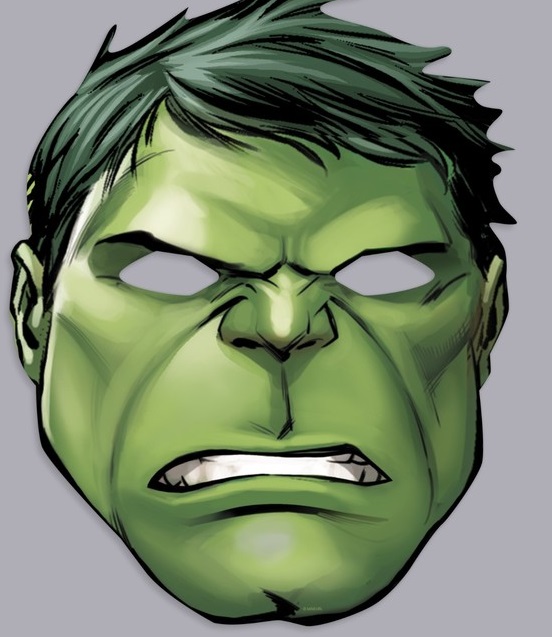 Маска карнавальная "Мстители: Халк", 19,3х24,4 см, 1шт.