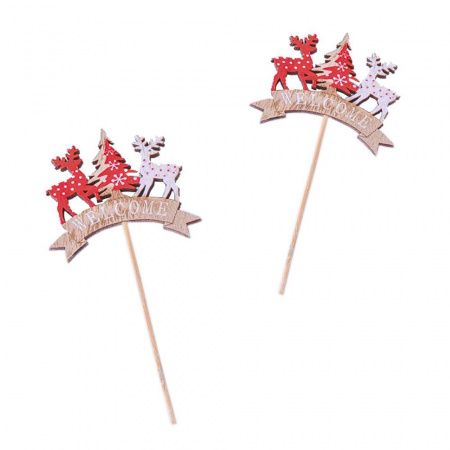 Вставка (26см), Новый год, Олени, набор 2 шт.