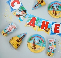 Набор бумажной посуды "С днем рождения" бравый пират, 1 шт.