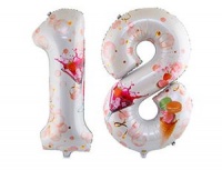 Шар (40"/102см) ЦИФРА "18", Совершеннолетие Macaron, 1 шт.