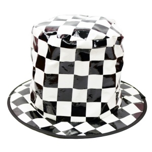 Цилиндр в клетку черно-белый, 1 шт.