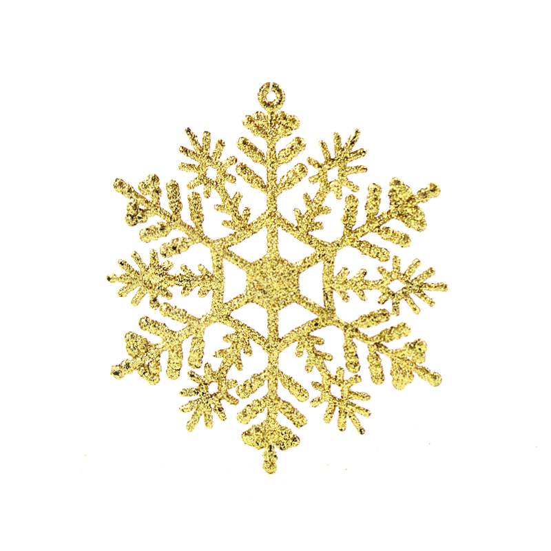 Елочные украшения (10см), "Снежинки", Золото, набор 3 шт.