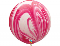 Шар (30"/76 см) Супер Агат Red White, 5 ст., 1 шт.